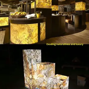 <span class=keywords><strong>Dalle</strong></span> de pierre translucide <span class=keywords><strong>lumineuse</strong></span> ultra-fine avec finition antique pour murs naturels, comptoirs de bar et éclairage - Product Image 4