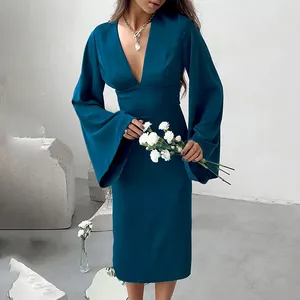 فستان ماكسي نسائي كاجوال مخصص، فساتين نسائية طويلة مطبوعة ذات جودة عالية بتخفيض كبير لعام 2024/