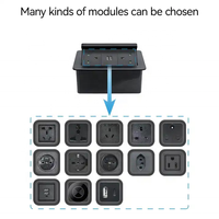 Prise de table escamotable à montage dissimulé avec commande tactile, design encastré et chargement USB rapide
