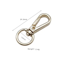Mousqueton pivotant de luxe en alliage de zinc noir de 38 mm avec boucle de sangle, pivotant à 360 degrés, antirouille, écologique et robuste