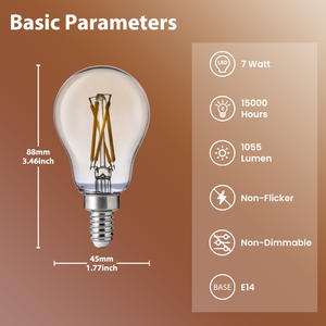 Ampoule LED à filament A15 haute luminosité en gros, 7W 1055LM, culot <span class=keywords><strong>E27</strong></span>, AC 220V, verre, CRI 90 élevé, économie d'énergie, pour maison, hôtel, intérieur - Product Image 2
