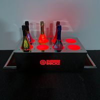 OEM personnalisé métal acrylique 8 bouteilles bouteille de champagne LED Plateau de service discothèque bar lounge VIP présentoir seau à glace