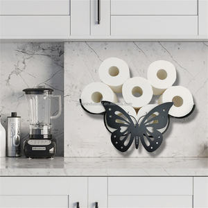 Nouveau design décoratif, forme <span class=keywords><strong>papillon</strong></span>, porte-serviettes et <span class=keywords><strong>papier</strong></span> de rechange pour animaux, support mural de <span class=keywords><strong>papier</strong></span> <span class=keywords><strong>toilette</strong></span> sur pied, support de rangement - Product Image 2