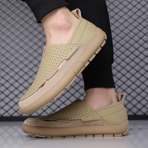 Mocasines de Cuero para Hombre, Punta Redonda, Transpirables, con Suela de Goma y Entresuela de EVA, Zapatos Casuales de Moda para Verano - Product Image 2