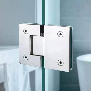 90°/180° Stainless Steel <b>Glass</b> <b>Hinges</b> Heavy Duty <b>Glass</b> Bracket Clamp Bathroom Shower <b>Door</b> Support Clip for Wall / <b>Glass</b>-to-<b>Glass</b> - Product Image 2