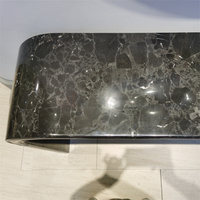 Table d'entrée en marbre noir Console en arc Marbre naturel Style français Bluestone Entrée couloir ConsoleTable