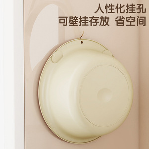 Thickened Plastic Laundry <b>Basin</b> <b>Round</b> Multi Functional Foot Bath Face Wash Home Dormitory Use Beige Pink Available - Product Image 5