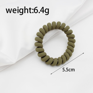 Genya 5,5 cm de diámetro de la bobina pelo Matt elástico de la bobina cable de teléfono banda de pelo Scrunchies Cola de Caballo titular - Product Image 5