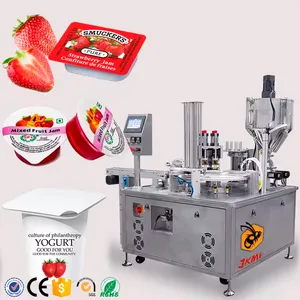 Automatische Rotary Paste Cup Filling Sealing Machine Jam Cup Filling Versiegelung maschine Fruit Jam Cup Filling Packing Machine