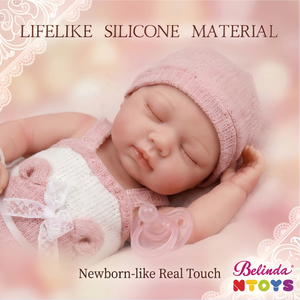 Bambole Reborn <span class=keywords><strong>Belinda</strong></span> 13 Pollici in Silicone, Bambole Realistiche per Bambini, Set Regalo Neonato in Silicone Morbido, Bambole Realistiche - Product Image 4