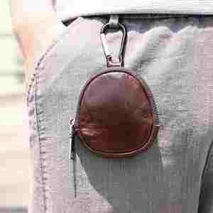 Promotion Custom Logo Retro Vintage Genuine Leather <b>Purse</b> Multi-Functional Top Cowhide Mini Zipper Wallet Small Coin - Product Image 4