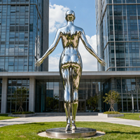 Estatua de Mujer de Tamaño Real con Brazos Abiertos, Escultura de Figura Femenina de Acero Inoxidable para Exteriores, Personalizable