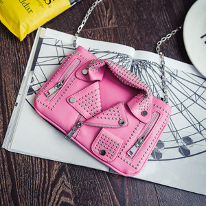 Bolso cruzado de piel sintética con remaches Punk para mujer, bandolera pequeña con forma de chaqueta, gran oferta, <span class=keywords><strong>2022</strong></span> - Product Image 2