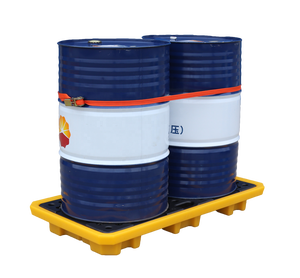 2 Drums Heavy Duty Chemical Anti-Spill Detachable Plastic Pallet with factory price for sale