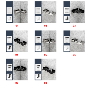 ชั้นวางของติดผนังรูปสามเหลี่ยม E123 ขายส่ง ฟรีอุปกรณ์ยึดสแตนเลส ชั้นวางมุมห้องน้ำ - Product Image 6