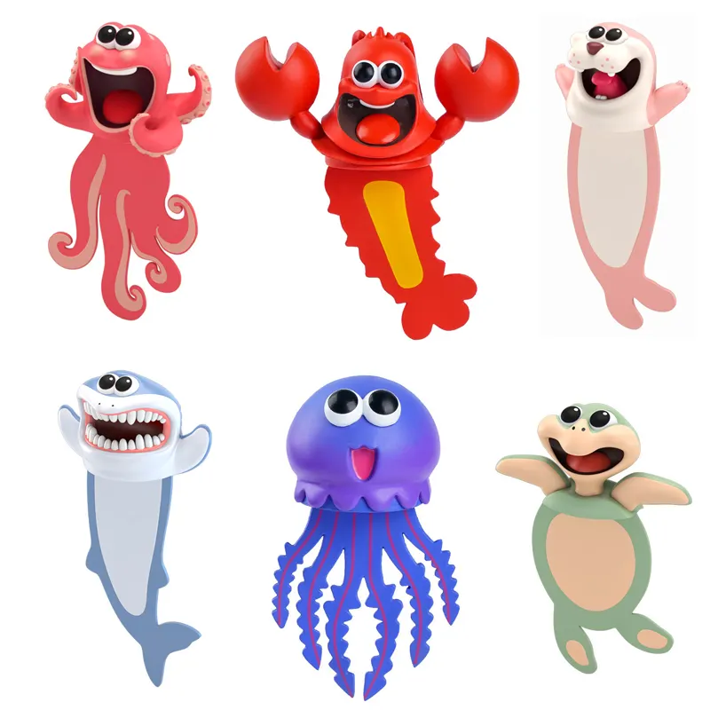 재미 있은 귀여운 만화 3D 스테레오 해양 동물 PVC 책 마크 애니메이션 북마크 어린이 선물