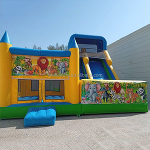 Inflable <span class=keywords><strong>Profesional</strong></span> Azul y Amarillo para Niños, Compre un <span class=keywords><strong>Castillo</strong></span> Inflable con Tobogán, Equipo de Juegos para Exteriores - Product Image 5