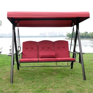 Fauteuil balançoire en fer pour extérieur, chaise à bascule 2/<span class=keywords><strong>3</strong></span> places avec auvent pour patio, panier suspendu de jardin pour adultes - Product Image 3