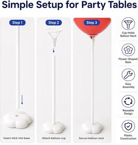 Vente en gros <span class=keywords><strong>pas</strong></span> <span class=keywords><strong>cher</strong></span> 40cm support de flotteur de <span class=keywords><strong>table</strong></span> film aluminium support de poteau de ballon pour décoration de mariage de fête d'anniversaire - Product Image 5