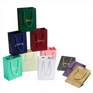 Bolsas de Papel de Arte Pequeñas de Lujo Personalizadas, Reciclables, con Asas de Cinta, para Productos Pequeños, Cajas de Joyería, Embalaje, Regalos, Manualidades, Venta al Por Mayor - Product Image 3