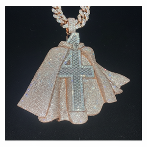 จี้สร้อยคอเงินแท้ 925 สไตล์วินเทจแบบกำหนดเองสำหรับผู้ชาย ฮิปฮอป ประดับเพชรโมอิสซาไนต์ VVS  แบบสั่งทำพิเศษ - Product Image 5