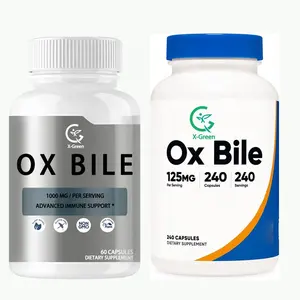 Diskon besar-besaran OEM Ox Bile 1000 mg 60 Kapsul suplemen pencernaan pendukung herbal lemak