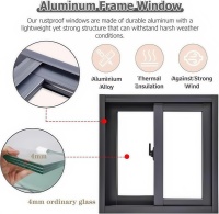 Ventana Corredera Horizontal Moderna de Cuatro Paneles de Aluminio con Mosquitera y Doble Acristalamiento para Hoteles y Salas de Estar
