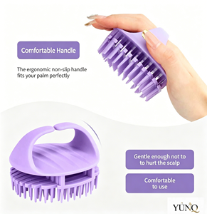Wholesale High Quality Hair Scalp Clean Massage <b>Brush</b> Multicolor Soft Silicone <b>Shampoo</b> <b>Brush</b> for adult hair comb set - Product Image 6