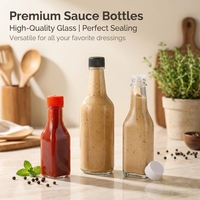 Botol Saus Pedas Kaca Bening 100ml, Botol Bumbu Kaca Mini Dengan Tutup Sekrup Plastik Berbagai Warna