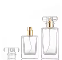 Flacon de parfum de luxe en verre transparent 30 ml, flacon d'eau mat 10 ml séparé, diffuseur à pression, emballage avec impression sérigraphique