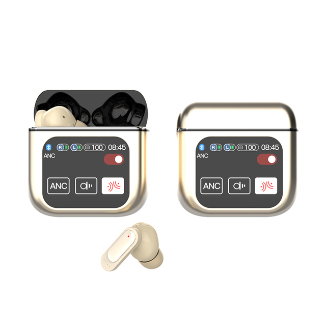 Top Quality ANC TWS Earphones with Touch Display Earbuds Sport Earbuds Smart LCD Screen Earphone