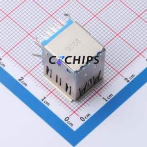 ZX-TYPEA-3-WCM99 USB Connector Bent Lead Through Hole Connector Type-A Female Right Angle Insert 9Px2 - Product Image 2