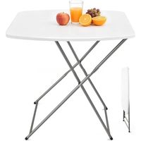 Table pliante de 30 pouces, réglable en hauteur, portable, pour pique-nique en intérieur ou en extérieur, petite table carrée pour ordinateur portable avec pieds en X