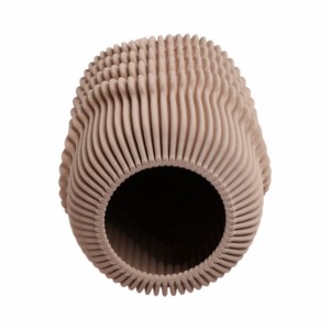 Vaso in porcellana scanalato arrotondato, moderno vaso in gres per fiori, per decorare la casa, la camera da letto, il tavolo, l'ufficio. - Product Image 6