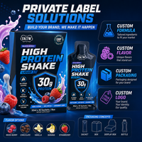 Shake liquide hyperprotéiné à marque privée, saveur fruits rouges mélangés, aide à dynamiser votre journée, soutient la maintenance musculaire, complément alimentaire OEM