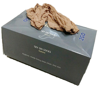 2025 nouveauté chaussettes à longueur de cheville jetables nues chaussettes d'essai de technique tissée mince avec logo sur la manchette pour la saison de printemps