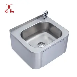 Knee Operated Wall Mount Utility Industrial Kitchen Commercial Hand Wash Basin Knee Operated Hands Free Sinks