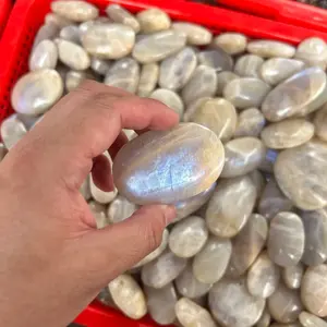 WEIFENG véritable pierre de lune naturelle produits faits à la main pierre de massage cristaux pierres de guérison pierre de lune avec flash