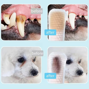 Vente en gros de lingettes jetables pour doigts d'animaux domestiques 50 ou 55 pièces/boîte lingettes de nettoyage pour les yeux, les oreilles et les soins dentaires pour animaux de compagnie pour chats et chiens - Product Image 3