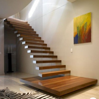 Escalier de grenier électrique télescopique en acier Prima Iron Railing pour villa de luxe en bois, échelle pliante en acier, escalier flottant