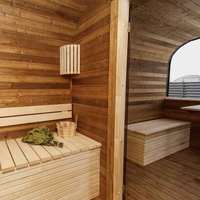 Cabane de sauna en bois de cèdre rouge, 4 places, carrée, pour l'extérieur, avec design moderne, pour sauna sec.