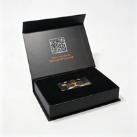 Boîte d'emballage en papier personnalisée noire de luxe avec logo magnétique pour cartes de visite, cartes de jeu, cartes VIP, cartes de service IA et cartes de collection, et boîte cadeau pour cartes