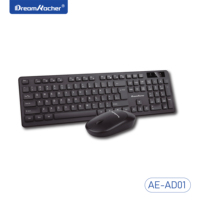 Clavier et souris sans fil 2,4 G pleine taille 104 touches, design ultra-fin et étanche, interface USB, ergonomique pour le bureau, en stock