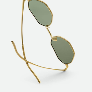 Bottega BV Retro Octagon Sunglasses Lightweight Metal <b>Frame</b> Stylish Shades for Daily Outdoor Use Veneta - Product Image 4