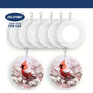 ZELOYAUT 24H-shipping Customizable Sublimation Wholesale Wind Spinner Blanks 8Inch Aluminum Spinners - DIY For Home DecoR