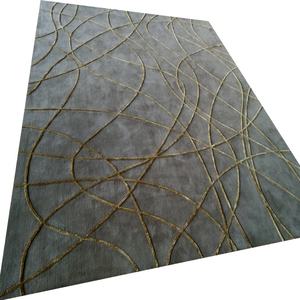 Tapis de haute qualité 8*<span class=keywords><strong>10</strong></span> pieds or et gris avec soie et laine pour salle de réunion chambre salon - Product Image 5