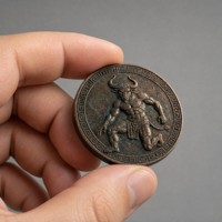 Pièce commémorative personnalisée 3D en relief de Minotaure dans le Labyrinthe, en bronze antique, pièce de défi sur le thème du mythe grec, pour cadeau de luxe