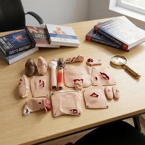 <span class=keywords><strong>Kit</strong></span> de 16 Modules de Simulation de Plaies Humaines : Brûlures, Lacerations, Fractures, Amputations, Plaques Cutanées, Masques et Modèles d'Extrémités - Product Image 5