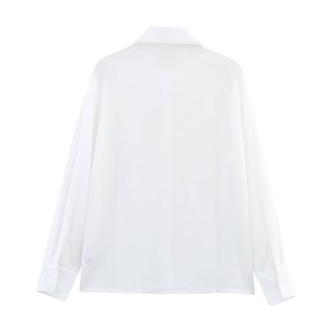 NOVEDAD <span class=keywords><strong>DE</strong></span> VERANO 2025, camisa <span class=keywords><strong>de</strong></span> viaje para mujer, Top transfronteriza <span class=keywords><strong>de</strong></span> fuente, costura <span class=keywords><strong>de</strong></span> encaje hueco Simple, patrón sólido tejido para uso <span class=keywords><strong>de</strong></span> oficina - Product Image 2