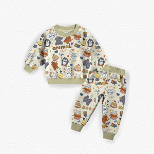 Pyjama en bambou <span class=keywords><strong>pour</strong></span> tout-petits avec motif animal mignon, ensemble de pyjama en bambou certifié Oeko-tex <span class=keywords><strong>pour</strong></span> se détendre la nuit - Product Image 6
